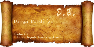 Dinya Balázs névjegykártya