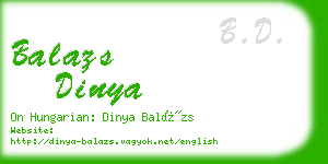 balazs dinya business card